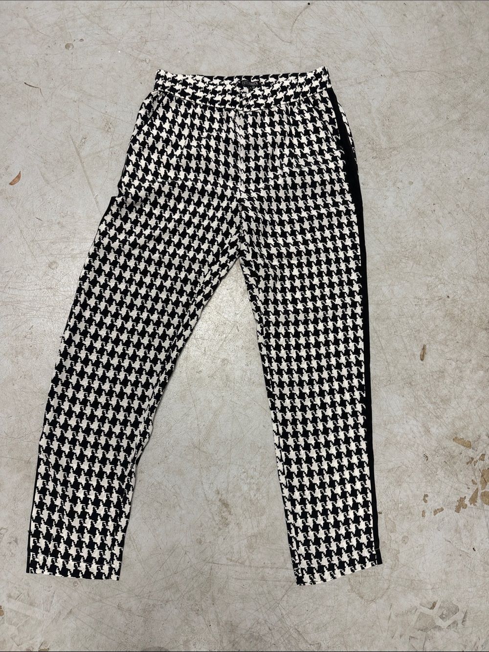 INTERMIX Womens Size Small Houndstooth Trouser Pants- Black & White - NWOT